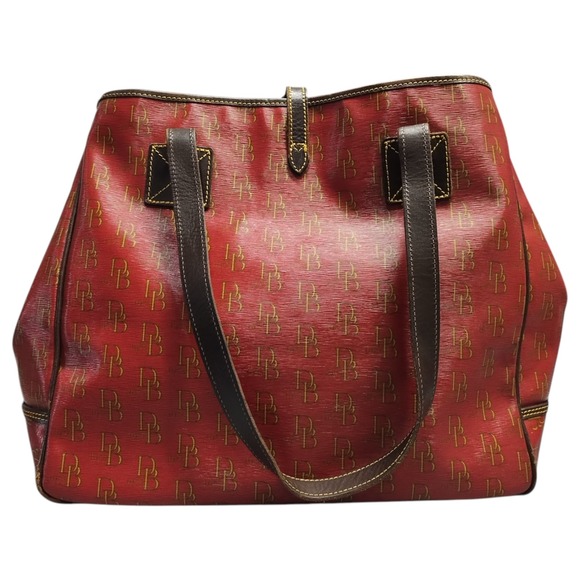 Dooney & Bourke Tote Handbag Womens Multi All Over Logo Print Buckle Closure - Picture 2 of 14